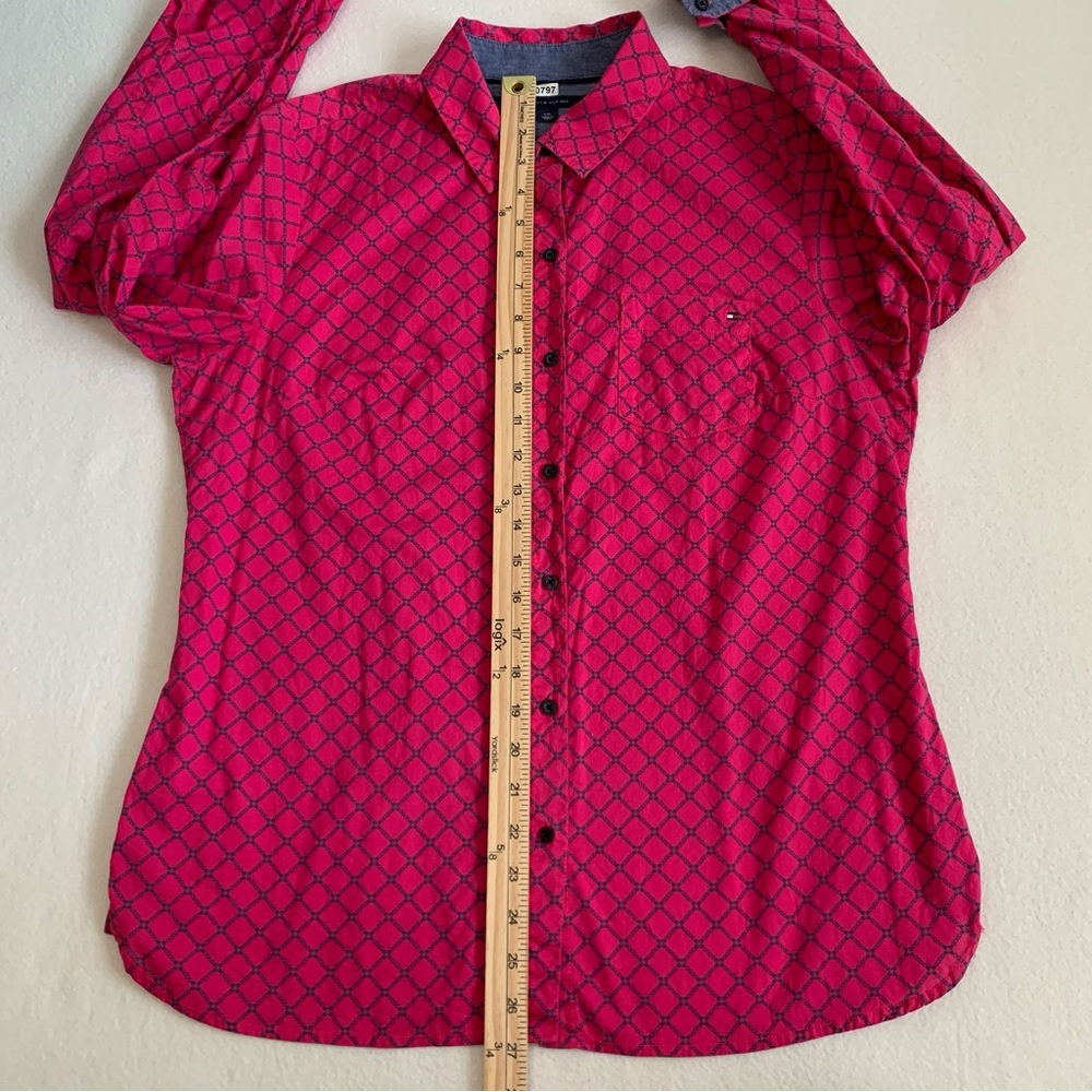 Tommy Hilfiger Women's Long Sleeve Button Up Classic Shirt Cotton Pink L *Flaw - Picture 12 of 16